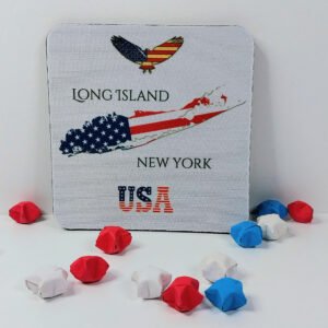 Coasters 6 pieces - Long Island map Eagle