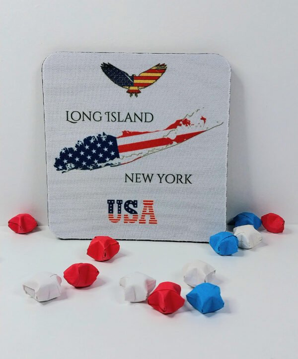 Coasters 6 pieces - Long Island map Eagle